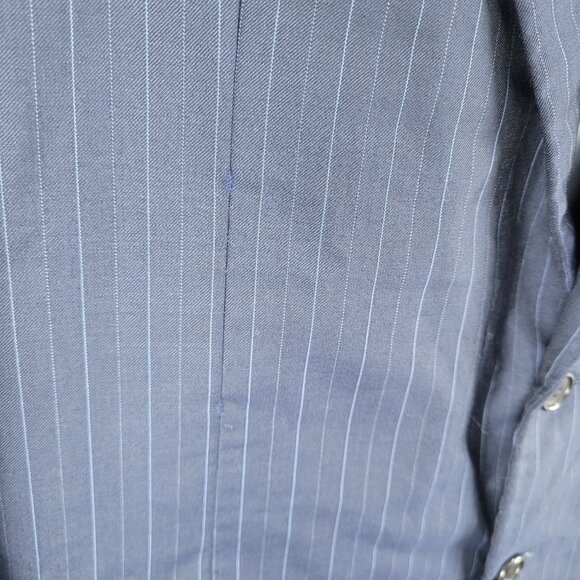 VTG Hickey Freeman Navy Pinstripe Worsted Wool 2 Button Blazer USA Made Size 44R - Picture 5 of 16